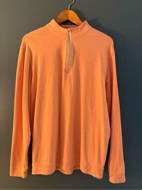 Tasc Men's Large 1/4 zip Long Sleeve Shirt - Coral